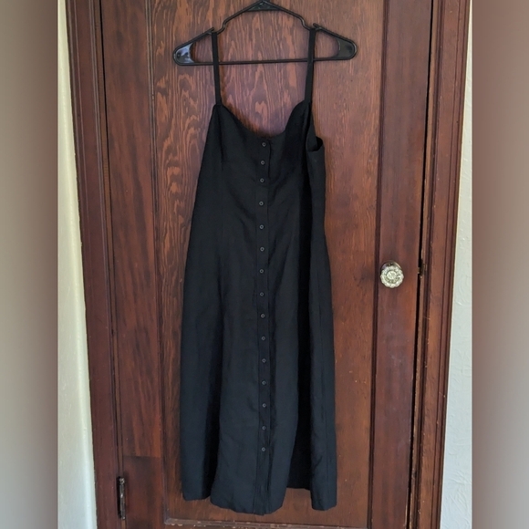New York & Company Women's Black Linen Blend Button Down Tank Dress Size 12 - Picture 1 of 5